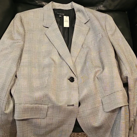 BRAND NEW TALBOTS BLAZER...SIZE 18....BLACK AND WHITE - Picture 3 of 10